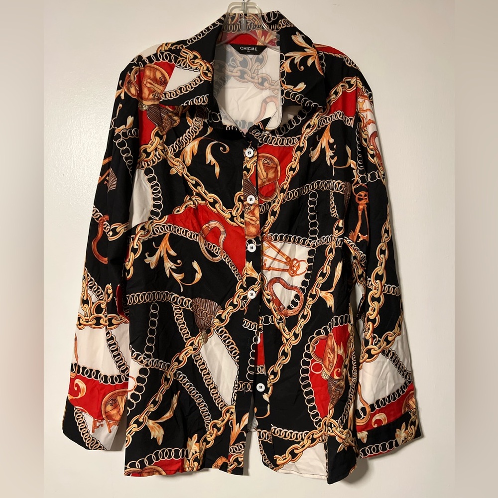 Brand New ChicMe 2XL Chain Button Down